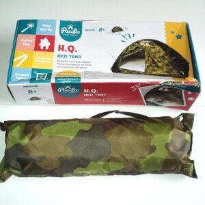 Pacific Play Tent H.Q. Camo Twin Size Mattress Indoor Use 77" x 38" x 35" NEW